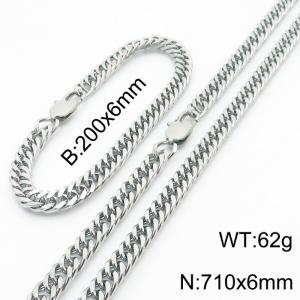 Fashion Titanium Steel Whip Chain 710 * 6mm Steel Color Set - KS199698-Z