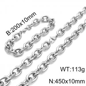 O-shaped cross chain interlocking titanium steel large O-shaped chain - KS203059-Z