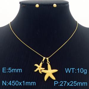 European and American Fashion Stainless Steel sea star Pendant Necklace for Women - KS217242-BI