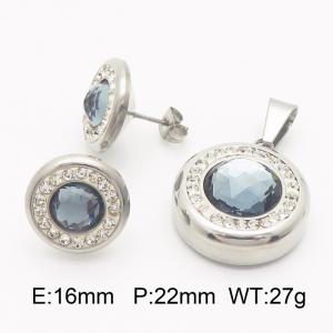 Stainless Steel Stone&Crystal suit - KS220616-Z