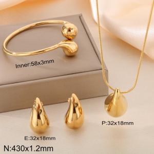 Fashion stainless steel water droplet set - KS221023-K