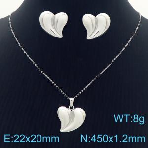 INS style European and American new exaggerated heart-shaped necklace earrings two-piece set - KS221034-KFC