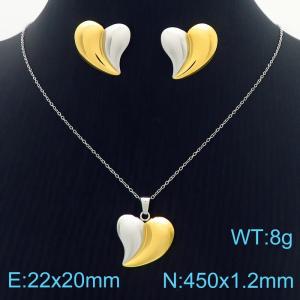 INS style European and American new exaggerated heart-shaped necklace earrings two-piece set - KS221035-KFC