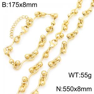 Stainless steel handmade chain double bead chain set - KS222102-Z