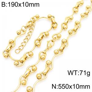 Stainless steel handmade chain double bead chain set - KS222104-Z