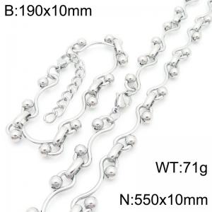 Stainless steel handmade chain double bead chain set - KS222105-Z