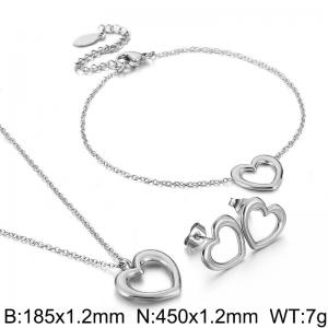 Stainless steel peach heart set - KS222149-KLX