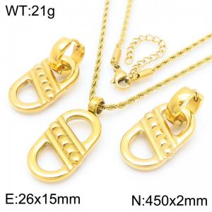 Creative Gold Color Charm Jewelry Sets for Women Stainless Steel Drop Earrings - KS222173-GC