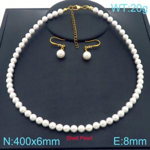 Stainless steel shell bead set - KS222214-Z