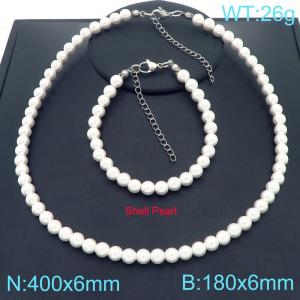 Stainless steel shell bead set - KS222215-Z