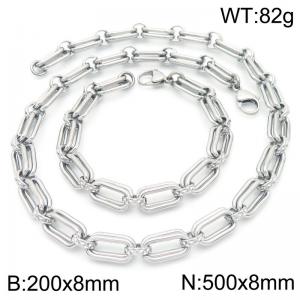 Fashionable and personalized 8mm double ring round thread O-chain bracelet necklace two-piece set - KS223044-Z