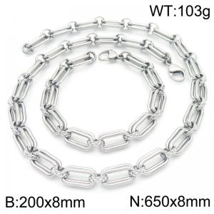 Fashionable and personalized 8mm double ring round thread O-chain bracelet necklace two-piece set - KS223047-Z