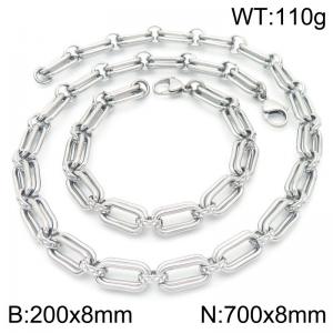 Fashionable and personalized 8mm double ring round thread O-chain bracelet necklace two-piece set - KS223048-Z