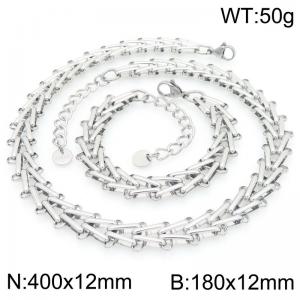 Triangle chain stainless steel fashionable necklace gold silver color - KS226879-ZCG