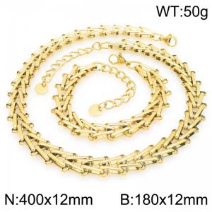 Triangle chain stainless steel fashionable necklace gold silver color - KS226880-ZCG