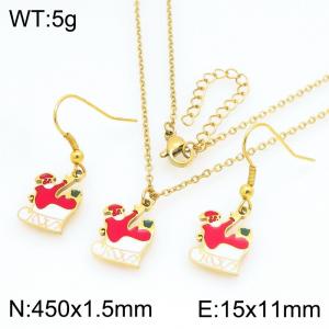 Fashion and Personalized Stainless Steel Gift Socks Earrings Necklace Two Piece Set - KS229267-Z