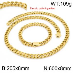 Stainless steel gold-plated set - KS229689-Z