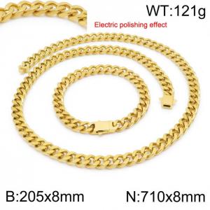 Stainless steel gold-plated set - KS229691-Z