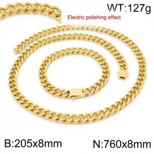 Stainless steel gold-plated set - KS229692-Z