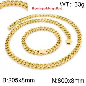 Stainless steel gold-plated set - KS229693-Z