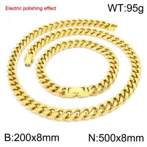 Stainless steel gold-plated set - KS229695-Z