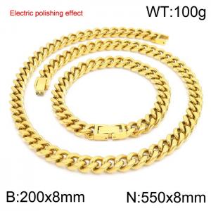 Stainless steel gold-plated set - KS229696-Z