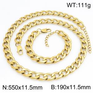 Stainless steel NK chain bracelet necklace set suitable for daily jewelry wear - KS232055-ZJZL