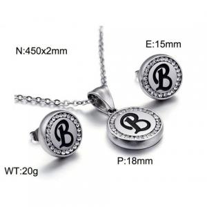 Stainless steel zircon resin steel color letter set B - KS80321-KC