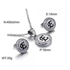 Stainless steel zircon resin steel color letter set E - KS80324-KC