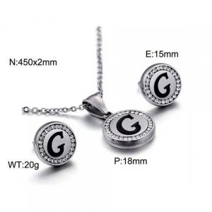 Stainless steel zircon resin steel color letter set G - KS80326-KC