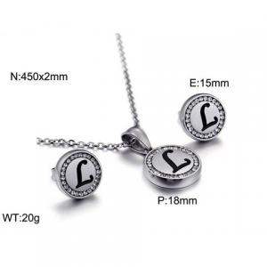 Stainless steel zircon resin steel color letter set L - KS80331-KC