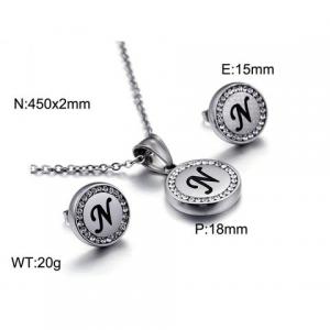 Stainless steel zircon resin steel color letter set N - KS80332-KC