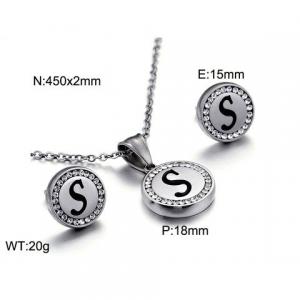 Stainless steel zircon resin steel color letter set S - KS80338-KC