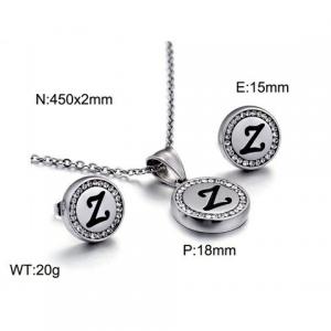 Stainless steel zircon resin steel color letter set Z - KS80345-KC