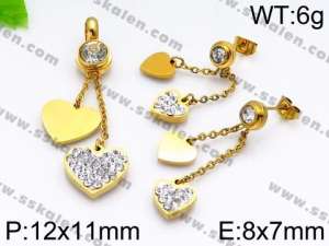 Stainless Steel Stone&Crystal Earring - KS93284-JG