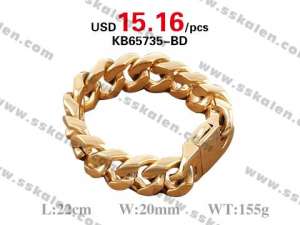 New Fashion 316L Gold Plating Stainless Steel Bracelet for Men's Jewelry - KB65735-BD