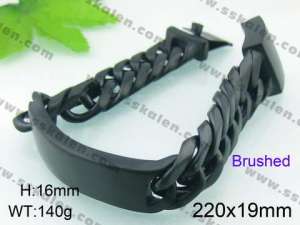 Stainless Steel Black-plating Bracelet  - KB42845-D