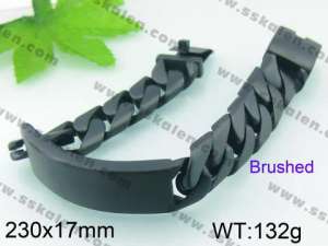 Stainless Steel Black-plating Bracelet  - KB42846-D