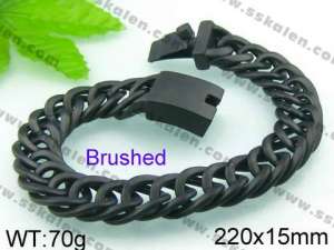 Stainless Steel Black-plating Bracelet - KB43721-D