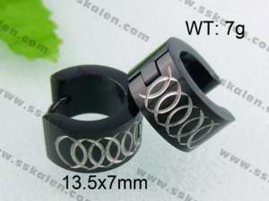 Stainless Steel Black-plating Earring - KE40596-YX