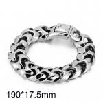 Powerful punk style vacuum plated keel chain square buckle men's wristband - KB112527-BD-190