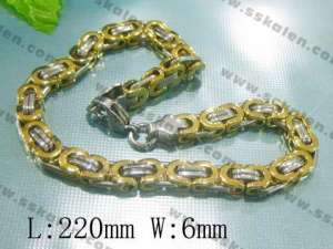 Stainless Steel Gold-plating Bracelet - KB27053-H