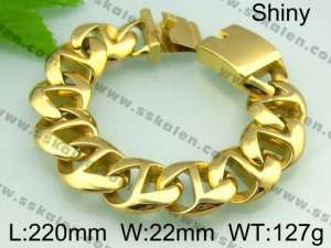 Stainless Steel Gold-plating Bracelet - KB33466-D