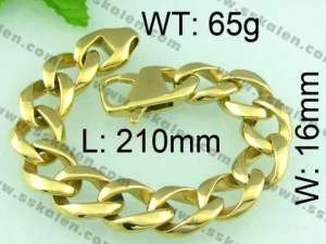 Stainless Steel Gold-plating Bracelet  - KB40295-D