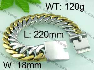 Stainless Steel Gold-plating Bracelet  - KB40297-D