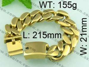Stainless Steel Gold-plating Bracelet  - KB40298-D