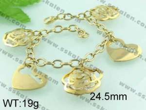 Stainless Steel Gold-plating Bracelet  - KB41497-H