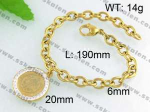 Stainless Steel Gold-plating Bracelet    - KB42085-Z