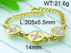 Stainless Steel Gold-plating Bracelet  - KB45698-TSC