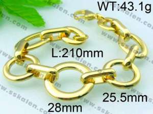 Stainless Steel Gold-plating Bracelet  - KB45702-TSC